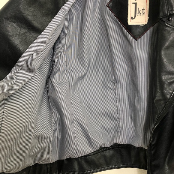 Anthro JKT Black Vegan Leather Moto Jacket Size M - Picture 8 of 8